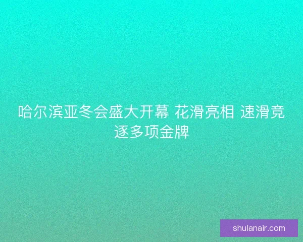 哈尔滨亚冬会盛大开幕 花滑亮相 速滑竞逐多项金牌 哈尔滨亚冬会盛大开幕 花滑亮相 速滑竞逐多项金牌