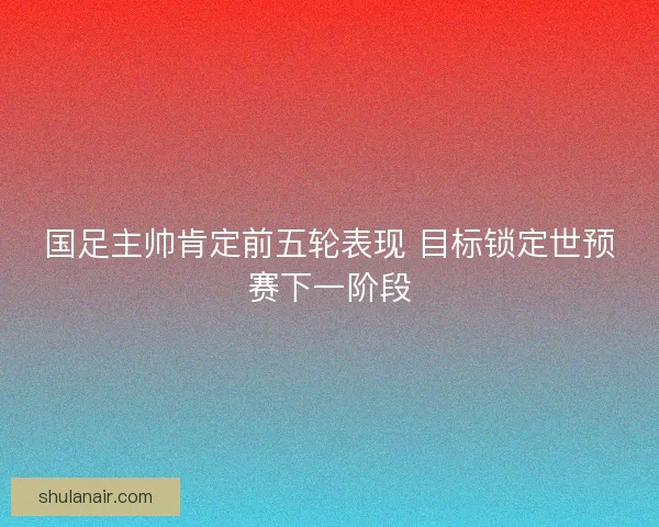 国足主帅肯定前五轮表现 目标锁定世预赛下一阶段